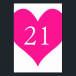 Numéro De Table Coeur rose foncé<br><div class="desc">Simple forme de coeur mignon dans une ombre profonde de rose avec numéro de table blanche pour votre mariage.</div>