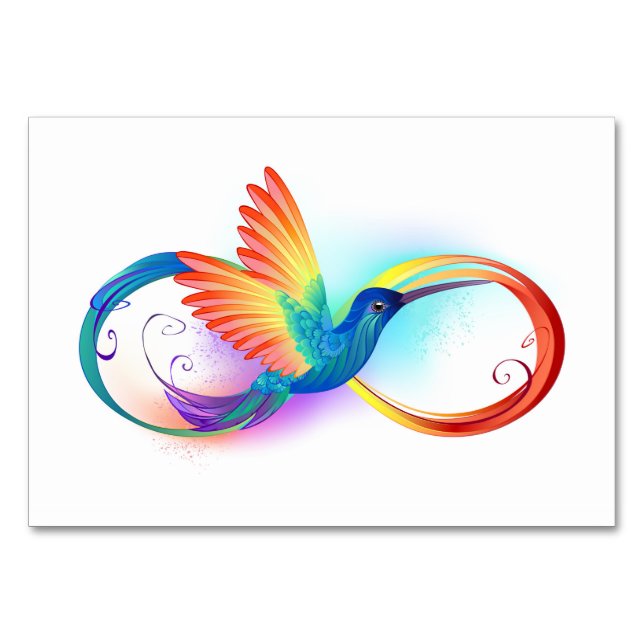 Numéro De Table Colibri arc-en-ciel avec symbole Infinity (Devant)