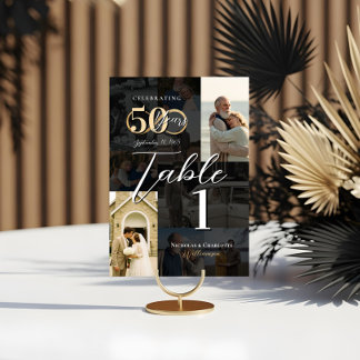 Numéro De Table Collage photo "50 ans de mariage : autrefois et au