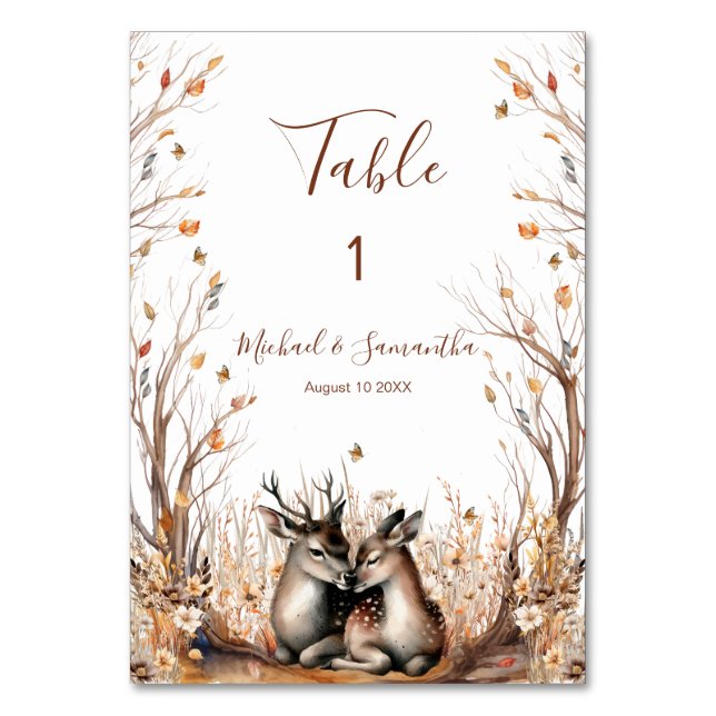 Numéro De Table Collection de mariage Cerf Rustique d'Automne (Par défaut)