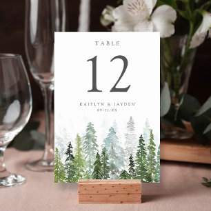 Numéro De Table Collection de Mariages de la forêt de pins d'aquar