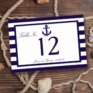 Numéro De Table Collection de Mariages de la marine d'Ancres nauti