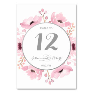Numéro De Table Collection de Mariages floraux rose-printemps