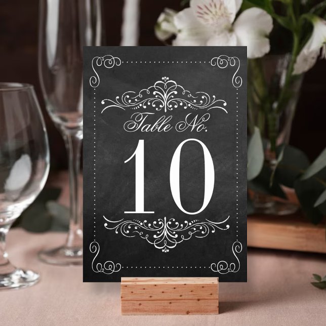 Numéro De Table Collection de Mariages Ornate Chalkboard (Créateur téléchargé)