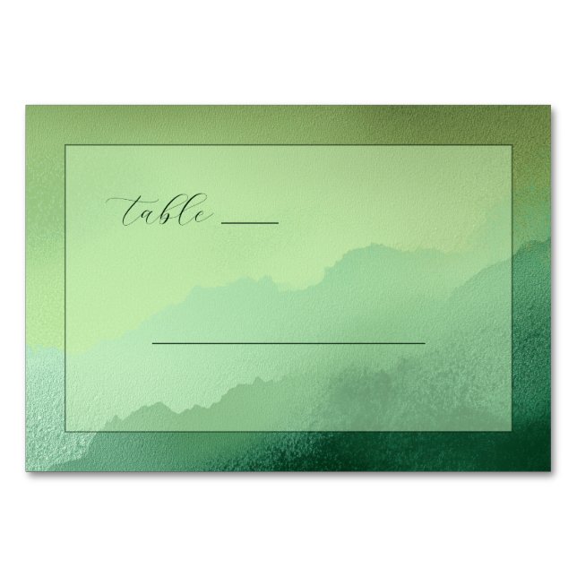 Numéro De Table Collines Sérènes Aquarelle Verte (Devant)