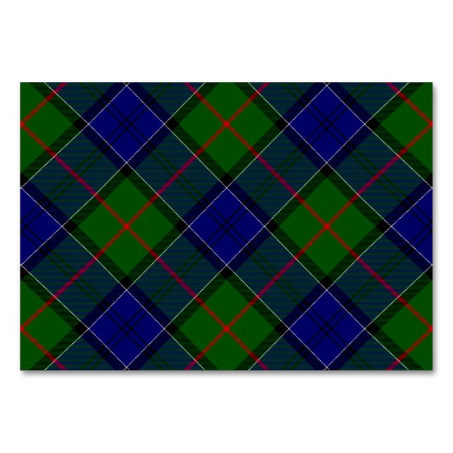 Numéro De Table Colquhoun tartan bleu vert plaid (Devant)
