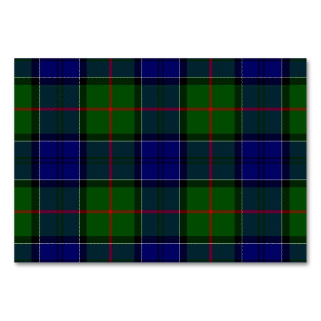 Numéro De Table Colquhoun tartan bleu vert plaid (Devant)