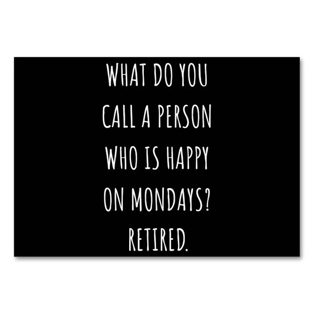 Numéro De Table Comment Appelles-Tu Une Personne Heureuse Le Lundi (Devant)