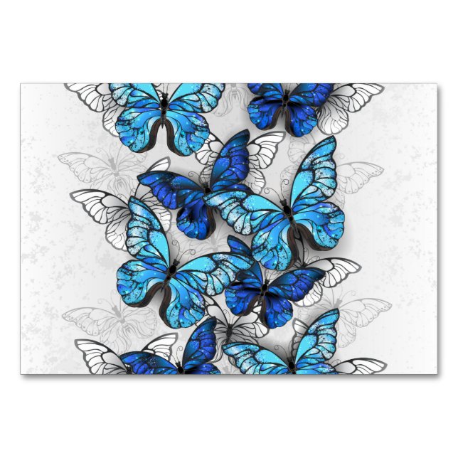 Numéro De Table Composition des White and Blue Butterflies (Devant)