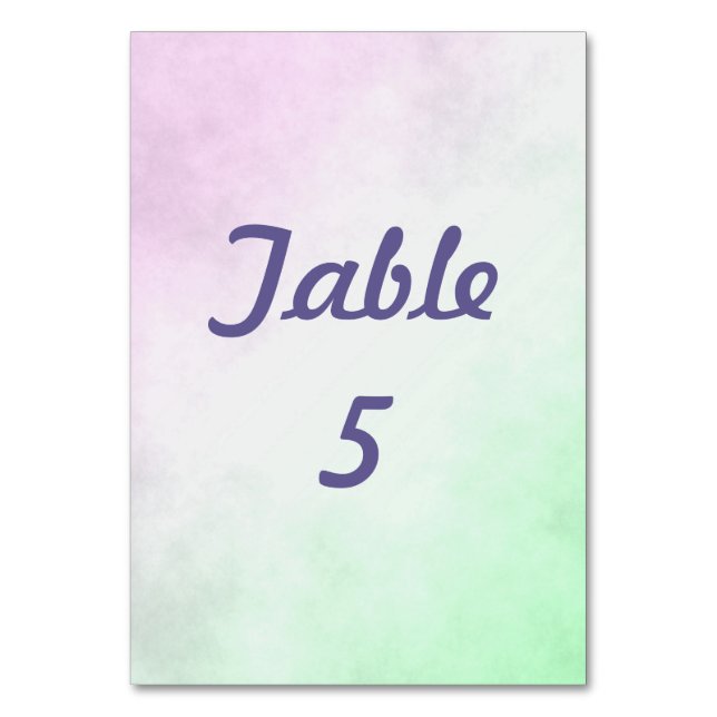 Numéro De Table Conception de dégradé violet et vert (Par défaut)