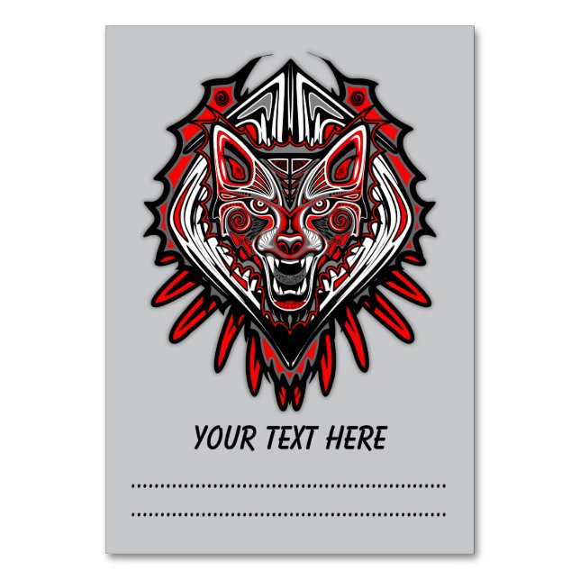 Numéro De Table Conception de totem tribal Haida Loup (Par défaut)