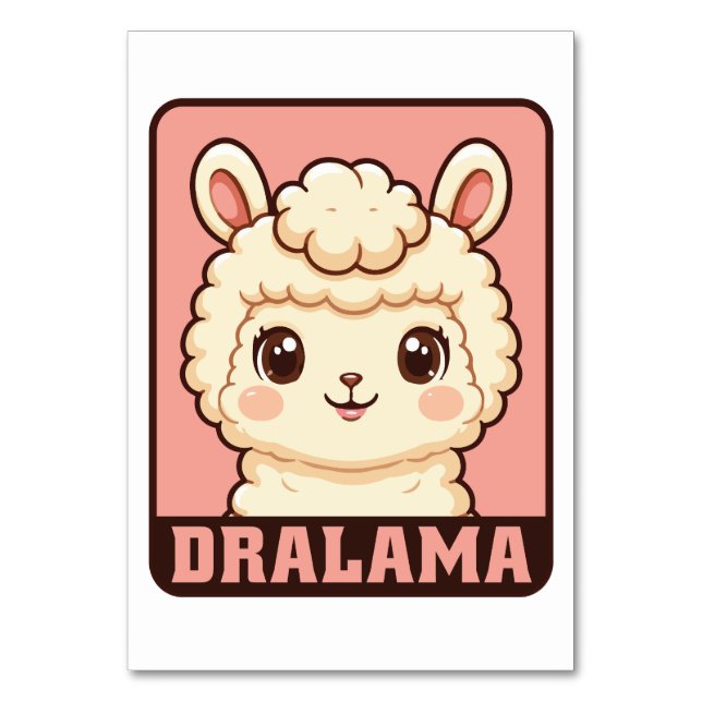 Numéro De Table Conception d'illustration de lama mignon (Par défaut)