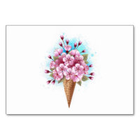 Cône rose Sakura crème glacée gaufre