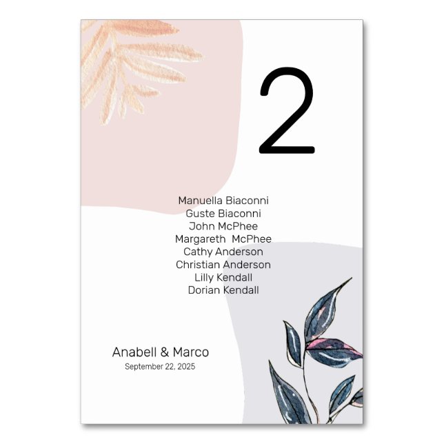 Numéro de table contemporain moderne Carte (Par défaut)