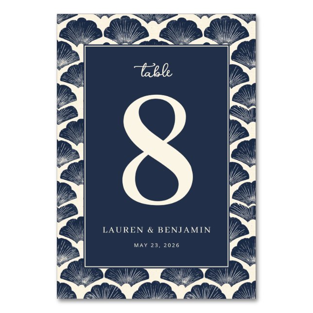 Numéro De Table Coquillage bleu serein (Par défaut)