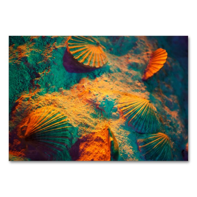 Numéro De Table Coquillages et sable (Devant)