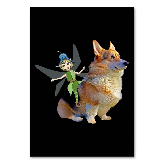 Numéro De Table Corgi & Fairy - Funny Pembroke Welsh Corgi (Par défaut)