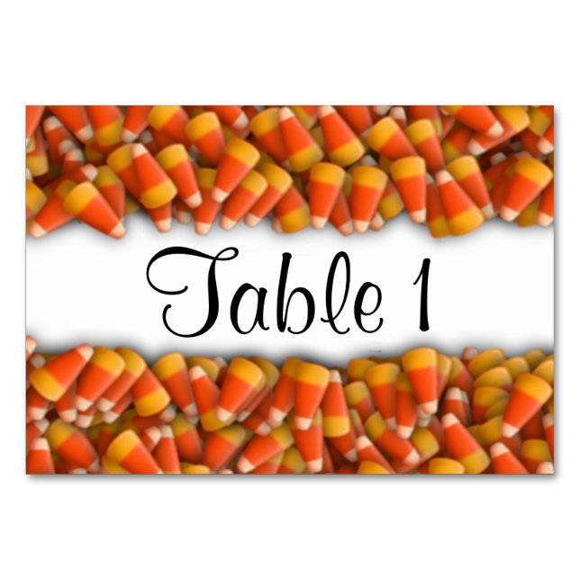 Numéro De Table Corne de bonbons d'Halloween (Devant)