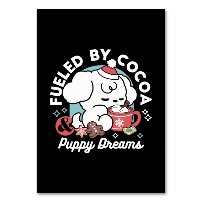 Numéro De Table Cosy Puppy Dreams - Chocolat chaud et Noël (Par défaut)