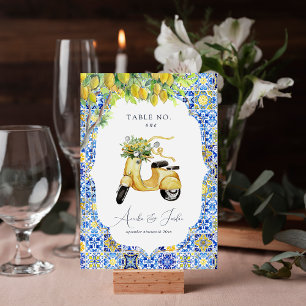 Numéro De Table Côte d'Amalfi   Carreaux de mariage de citron médi