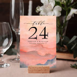 Numéro De Table Coucher de soleil de corail rustique<br><div class="desc">* Attention : Veuillez commander chaque numéro individuellement ; il ne remplit pas automatiquement les numéros. En matière de papeterie mariage, les styles boisés lancent le thème pour une soirée magique ou un week-end mariage entier dans les montagnes.Donnez le ton à votre mariage rustique avec ce design d'inspiration montagnarde avec...</div>