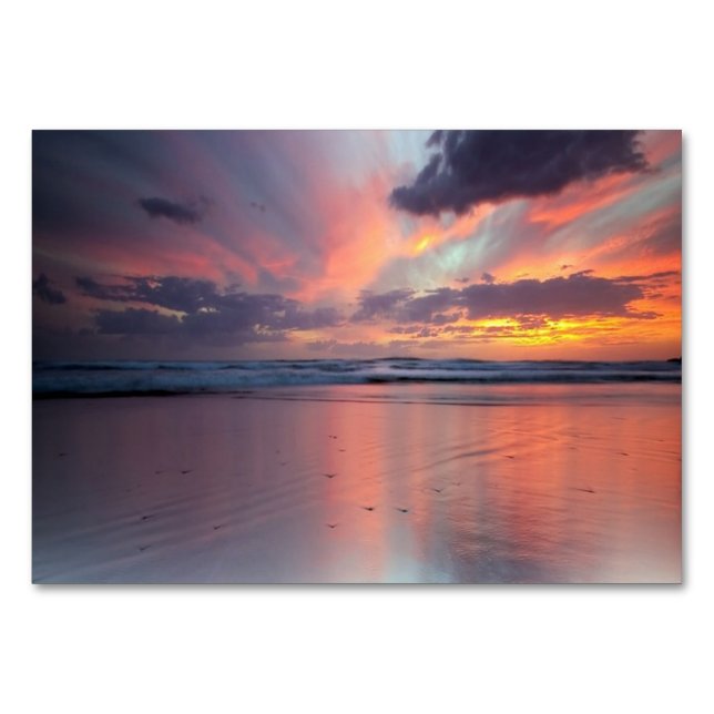 Numéro De Table Coucher de soleil sur la plage (Devant)