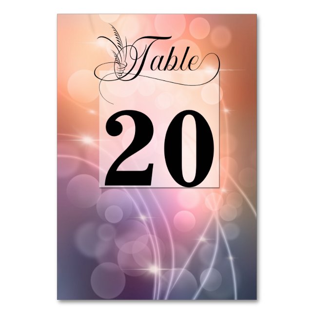 Numéro De Table Couleur coucher de soleil romantique Mariage de li (Par défaut)
