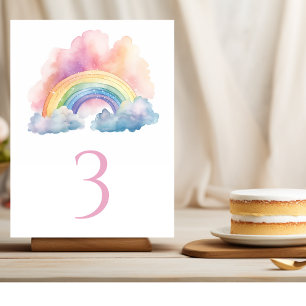 Numéro De Table Couleur d'eau douce arc-en-ciel