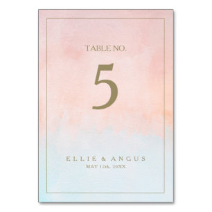 Numéro De Table Couleur d'eau du coucher de soleil d'été