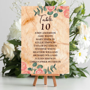 Numéro De Table Couleur rustique en bois