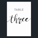 Numéro De Table Couleurs modifiables Coeur mignon Script Trois Mar<br><div class="desc">Carte de numéro de tableau "Trois" aux couleurs mignonnes et simples modifiables</div>