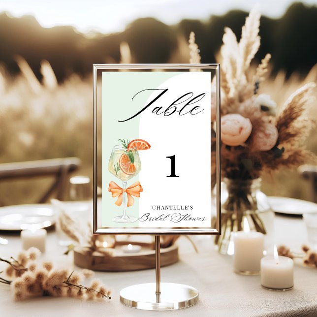 Numéro De Table Coup de foudre au premier Spritz : Bridal Shower d (Créateur téléchargé)