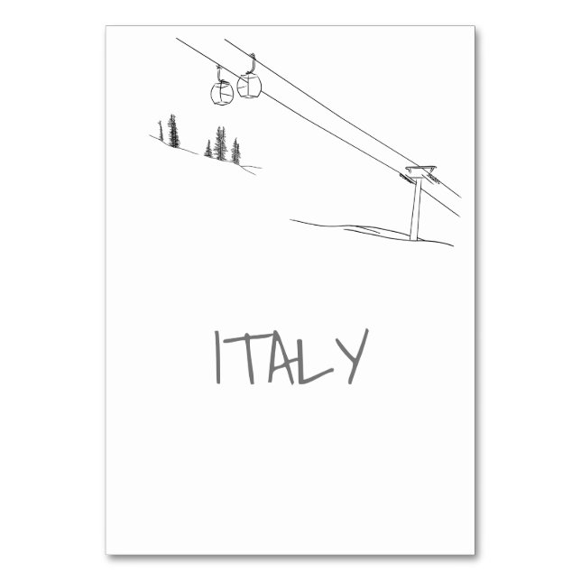 Numéro De Table Couple Amoureux de Ski dans des Téléphériques Somm (Dos)