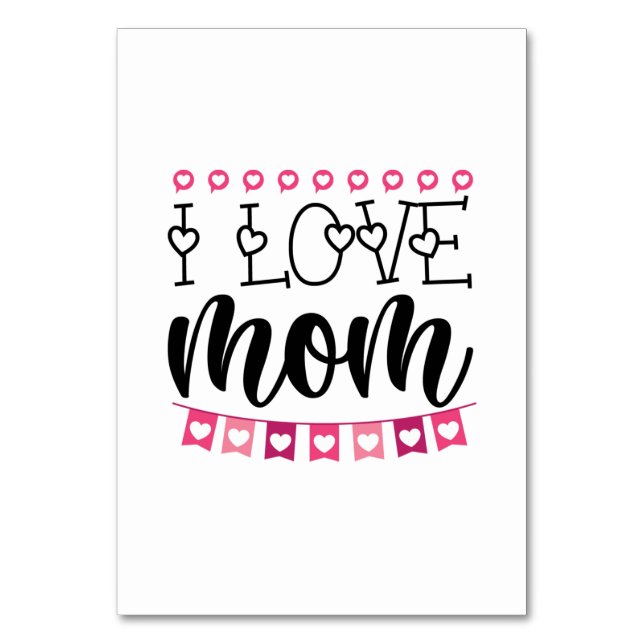 Numéro De Table Couple Cadeau I Love Maman (Par défaut)
