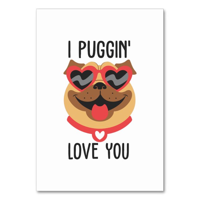 Numéro De Table Couple Cadeau I Puggin Love You (Par défaut)