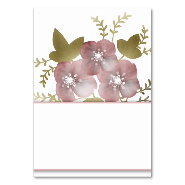 Numéro De Table Courbe fleurie printemps été fleurs roses vert lea (Par défaut)