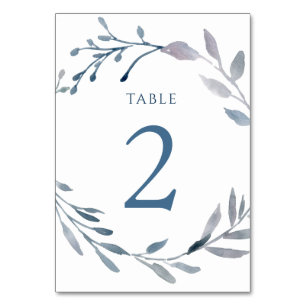Numéro De Table couronne bleu aquarelle Tableau Numéro 2