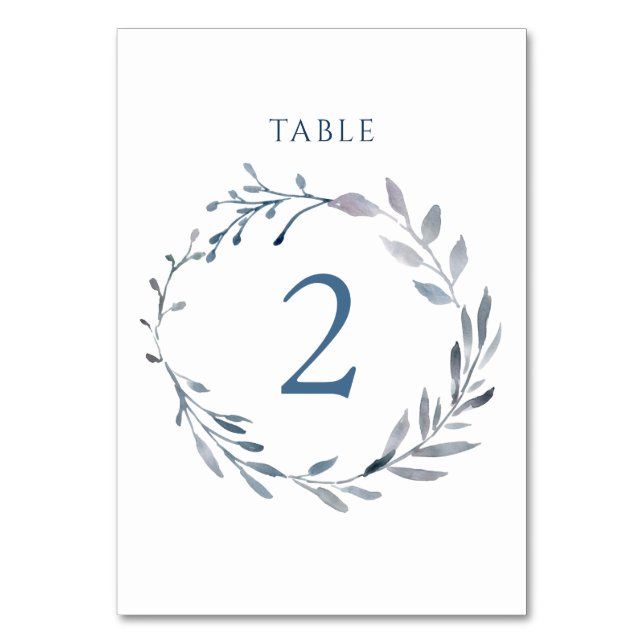 Numéro De Table couronne bleu aquarelle Tableau Numéro 2 (Par défaut)