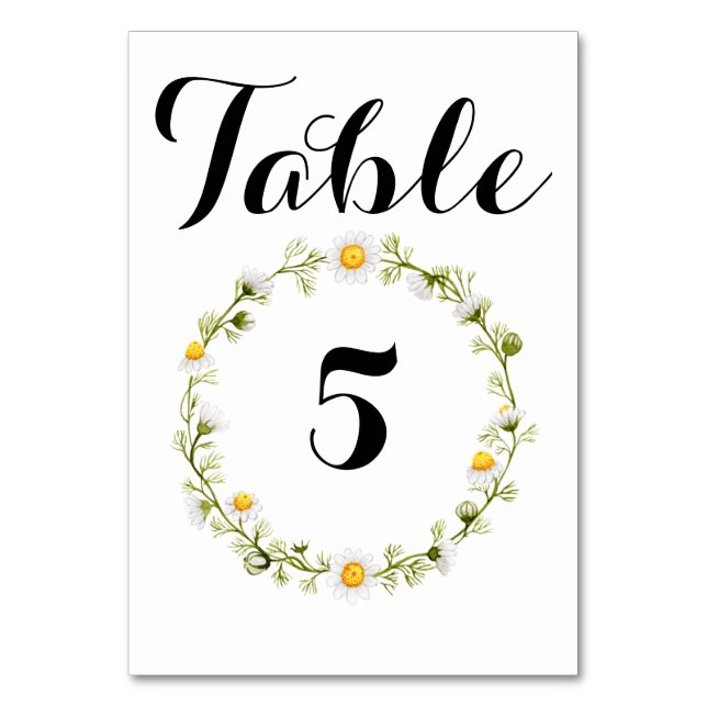 Numéro De Table Couronne de fleurs de camomille (Par défaut)