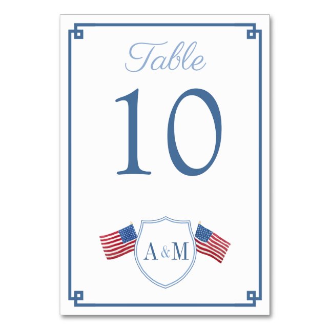 Numéro De Table Couronne de monogramme intemporelle Mariage 14 jui (Par défaut)