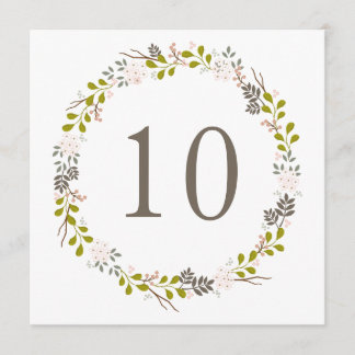 Numéro de table Couronne Rustique Mariage Boisé