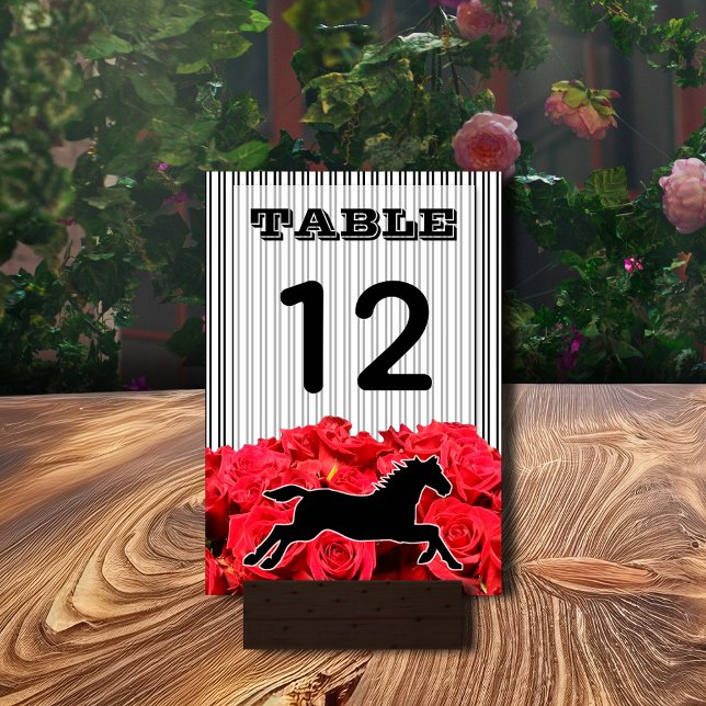 Numéro De Table Course et Rose Derby Party (Racehorse and Roses Derby Party Table Number Cards 3.5" x 5" - ultra thick cards or semi-gloss)