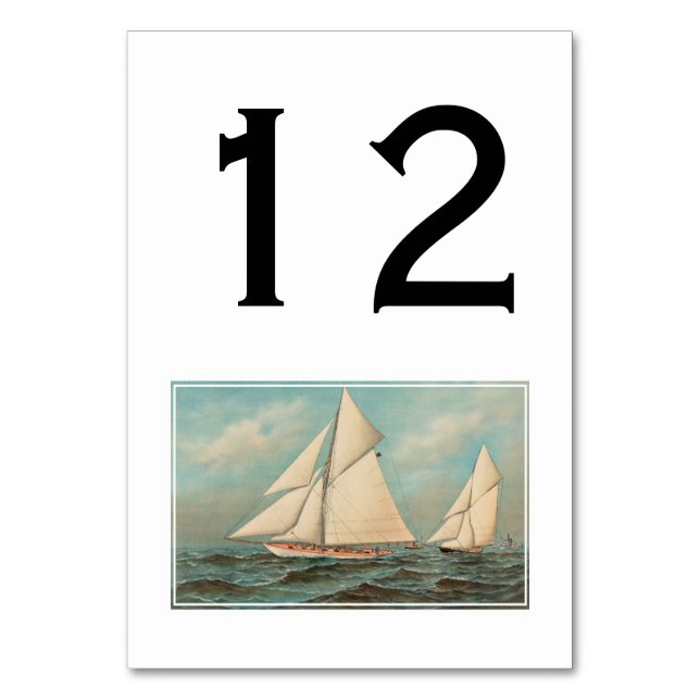 Numéro De Table Course Nautique Vintage Yachts #1 (Par défaut)