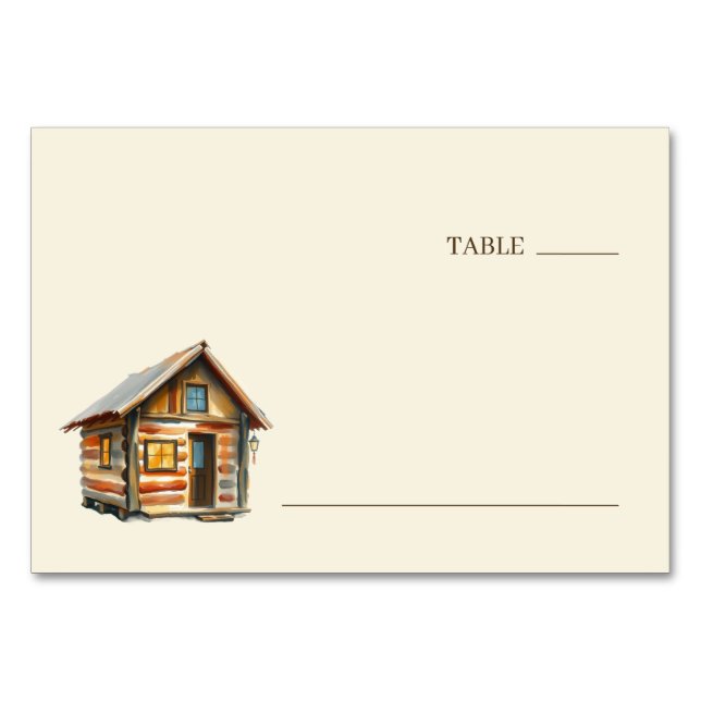 Numéro De Table Cozy Rustic Log Cabin Watercolor (Devant)