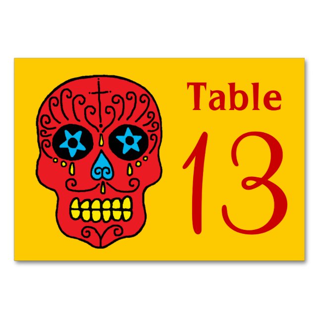 Numéro De Table Crâne de Sucre (Devant)