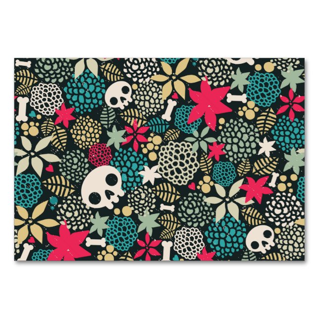 Numéro De Table Crâne en fleurs (Devant)