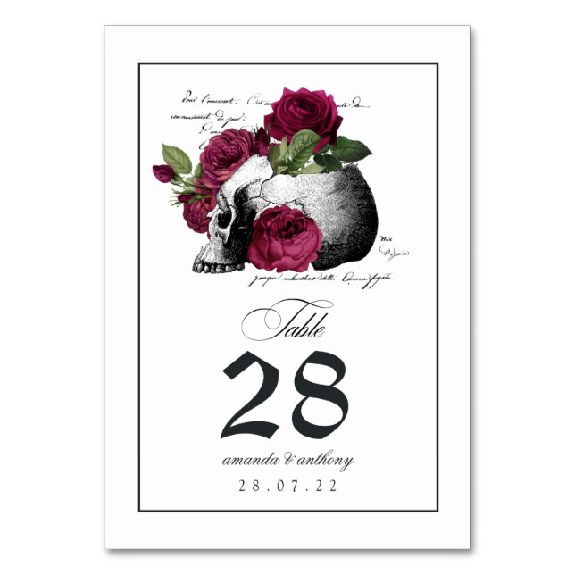 Numéro de table crâne gothique (Par défaut)