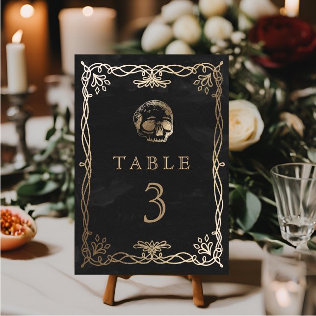 Numéro De Table Crâne Mariage gothique (Créateur téléchargé)