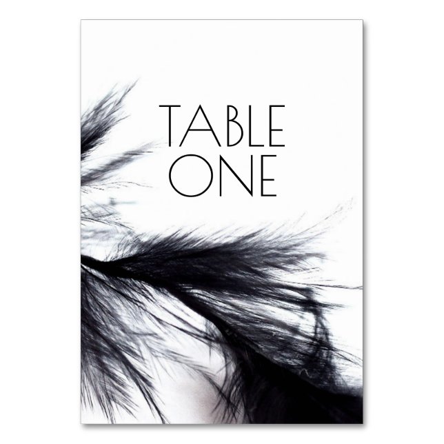 Numéro De Table Créer votre propre - Effet de plume noire (Par défaut)