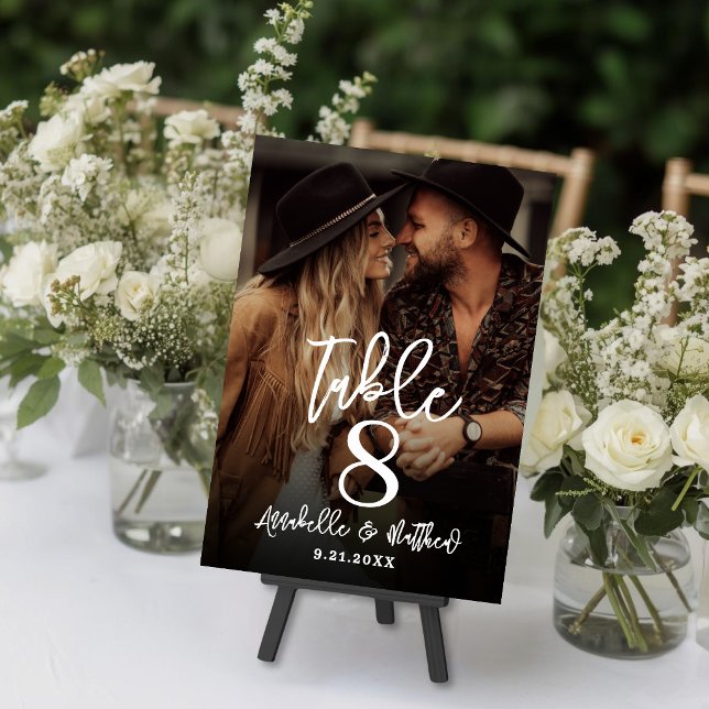 Numéro De Table Créez votre propre panneau de table de cadeau de m (Create Your Own Photo Wedding Favor Table Sign Number )